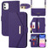 iPhone 11 Cross Texture Lanyard Leather Phone Case - Purple