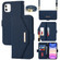 iPhone 11 Cross Texture Lanyard Leather Phone Case - Blue