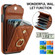 iPhone 11 Rhombic Texture Card Bag Phone Case with Long Lanyard - Brown