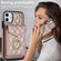 iPhone 11 Rhombic Texture Card Bag Phone Case with Long Lanyard - Rose Gold