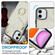 iPhone 11 Rhombic Texture Card Bag Phone Case with Long Lanyard - White