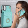 iPhone 11 Rhombic Texture Card Bag Phone Case with Long Lanyard - Mint Green