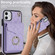 iPhone 11 Rhombic Texture Card Bag Phone Case with Long Lanyard - Light Purple