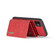 DG.MING M1 Series 3-Fold Multi Card Wallet  Back Cover Shockproof Case with Holder Function iPhone 11 - Red