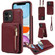 iPhone 11 Crossbody Lanyard Zipper Wallet Leather Phone Case - Wine Red
