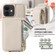 iPhone 11 Crossbody Lanyard Zipper Wallet Leather Phone Case - Beige