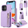 iPhone 11 Crossbody Lanyard Zipper Wallet Leather Phone Case - Purple