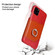 iPhone 11 Fierre Shann Oil Wax Texture Genuine Leather Back Cover Case with 360 Degree Rotation Holder & Card Slot  - Red