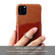 iPhone 11 Fierre Shann Oil Wax Texture Genuine Leather Back Cover Case with 360 Degree Rotation Holder & Card Slot  - Brown