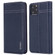 iPhone 11 GEBEI Top-grain Leather Horizontal Flip Protective Case with Holder & Card Slots - Blue