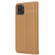 iPhone 11 GEBEI Top-grain Leather Horizontal Flip Protective Case with Holder & Card Slots - Khaki