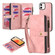 iPhone XR Zipper Wallet Detachable MagSafe Leather Phone Case - Pink