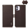 iPhone 11 KHAZNEH Side-Magnetic Litchi Genuine Leather RFID Case  - Brown