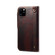 iPhone 11 Denior Oil Wax Cowhide Magnetic Button Horizontal Flip Leather Case with Card Slots & Wallet - Dark Red