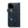 iPhone 11 Denior Oil Wax Cowhide DK Magnetic Button Horizontal Flip Leather Case with Holder & Card Slots & Wallet - Dark Blue