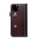 iPhone 11 Denior Oil Wax Cowhide DK Magnetic Button Horizontal Flip Leather Case with Holder & Card Slots & Wallet - Dark Red