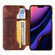 iPhone 11 Denior Oil Wax Top Layer Cowhide Simple Flip Leather Case - Brown