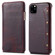 iPhone 11 Denior Oil Wax Top Layer Cowhide Simple Flip Leather Case - Dark Red