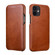 iPhone 11 ICARER First Layer Cowhide Horizontal Flip Phone Case  - Brown