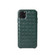 iPhone 11 Woven Texture Sheepskin Leather Back Cover Semi-wrapped Shockproof Case  - Green