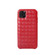 iPhone 11 Woven Texture Sheepskin Leather Back Cover Semi-wrapped Shockproof Case  - Red