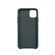 iPhone 11 Mesh Texture Cowhide Leather Back Cover Semi-wrapped Shockproof Case  - Dark Green
