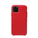 iPhone 11 Mesh Texture Cowhide Leather Back Cover Semi-wrapped Shockproof Case  - Red