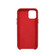 iPhone 11 Mesh Texture Cowhide Leather Back Cover Semi-wrapped Shockproof Case  - Red