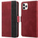 iPhone 11 Pro Max Stitching Magnetic RFID Leather Case  - Red