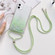 iPhone 11 Pro Max Gradient Glitter Powder Epoxy TPU Thickened Acrylic Shockproof Case with Round Neck Lanyard  - Green