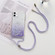 iPhone 11 Pro Max Gradient Glitter Powder Epoxy TPU Thickened Acrylic Shockproof Case with Round Neck Lanyard  - Purple