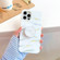 iPhone 11 Pro Max Thickened TPU Glazed Marble Pattern Case with Folding Holder - White