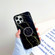 iPhone 11 Pro Max Thickened TPU Glazed Marble Pattern Case with Folding Holder - Black