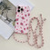 iPhone 11 Pro Max Lanyard Small Floral TPU Phone Case  - Pink Lanyard + Red Flower