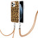 iPhone 11 Pro Max Electroplating Dual-side IMD Phone Case with Lanyard - Leopard Print