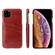 iPhone 11 Pro Max Fierre Shann Retro Oil Wax Texture PU Leather Case with Card Slots  - Brown