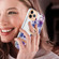 iPhone 11 Pro Max Ring IMD Flowers TPU Phone Case  - Purple Begonia