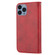 iPhone 11 Pro Max Cubic Grid Calf Texture Magnetic Closure Leather Phone Case - Red