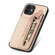 iPhone 11 Pro  Max Carbon Fiber Horizontal Flip Zipper Wallet Phone Case - Khaki