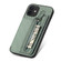 iPhone 11 Pro  Max Carbon Fiber Horizontal Flip Zipper Wallet Phone Case - Green