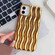 iPhone 11 Pro Max Plating 3D Water Wave Texture Phone Case - Gold