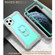 iPhone 11 Pro Max PC + Rubber 3-layers Shockproof Protective Case with Rotating Holder  - Grey White + Mint Green