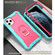 iPhone 11 Pro Max PC + Rubber 3-layers Shockproof Protective Case with Rotating Holder  - Mint Green + Rose Red