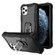 iPhone 11 Pro Max PC + Rubber 3-layers Shockproof Protective Case with Rotating Holder  - Black