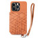 Geometric Wallet Phone Case with Lanyard iPhone 11 Pro Max - Brown