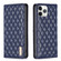 iPhone 11 Pro Max Diamond Lattice Magnetic Leather Flip Phone Case - Blue