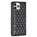 iPhone 11 Pro Max Diamond Lattice Magnetic Leather Flip Phone Case - Black
