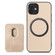 iPhone 11 Pro Max Carbon Fiber Leather Card Magsafe Magnetic Phone Case - Khaki