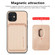 iPhone 11 Pro Max Carbon Fiber Leather Card Magsafe Magnetic Phone Case - Khaki