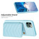 iPhone 11 Pro Max BF26 Wave Pattern Card Bag Holder Phone Case - Blue